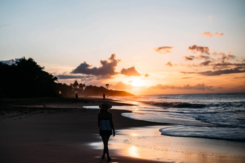 Plage de la Perle au couchant